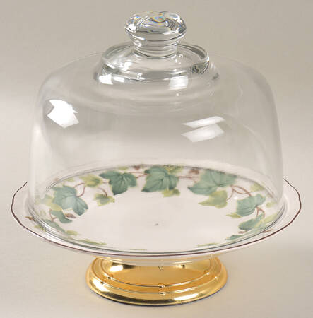 Greenwood 6 1/2"-7 1/2" Footed Cheese Plate w/ Glass Dome HC