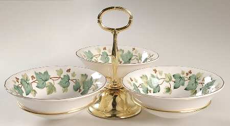 Greenwood 7" x 12" 3-Part Relish & Metal Stand (CERC) HC