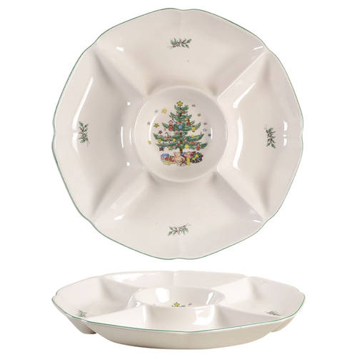 Happy Holidays Hors d'Oeuvre Tray by Nikko