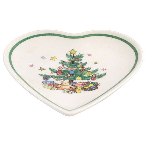 Happy Holidays Heart Shaped Dish by Nikko