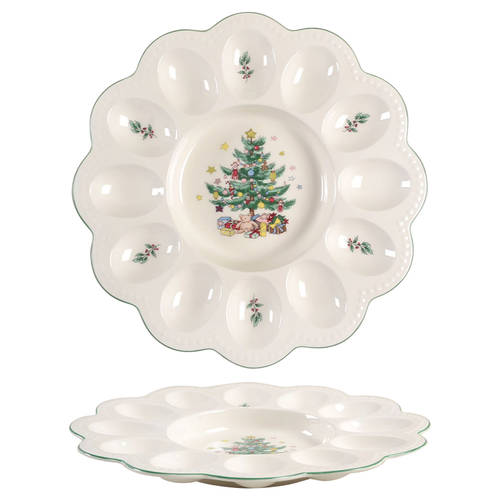 Happy Holidays Deviled Egg Plate by Nikko