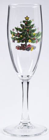 Happy Holidays Glassware Champagne Flute