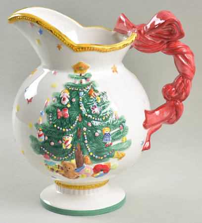 Happy Holidays 48 Oz Sculpted Pitcher