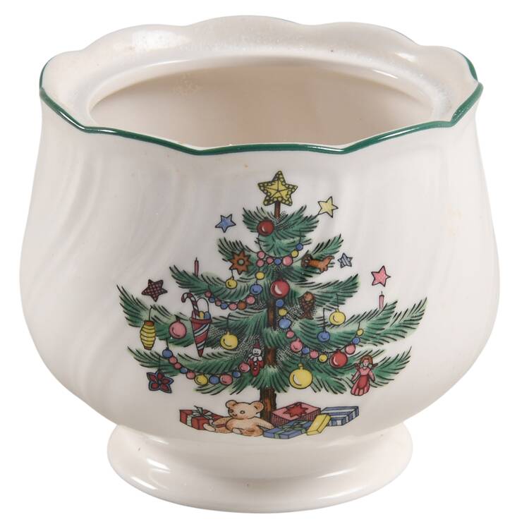 Happy Holidays Sugar Bowl No Lid