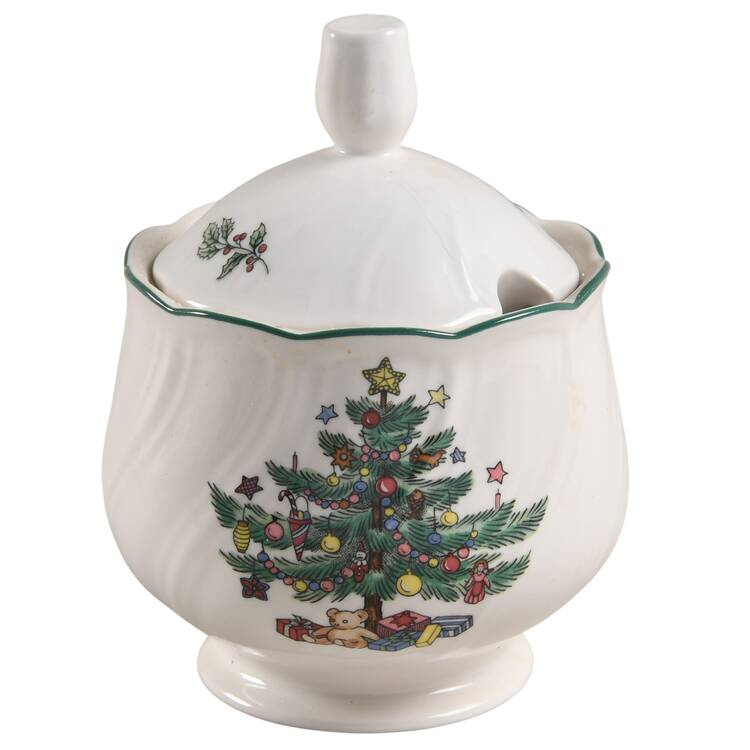 Happy Holidays Sugar Bowl & Lid