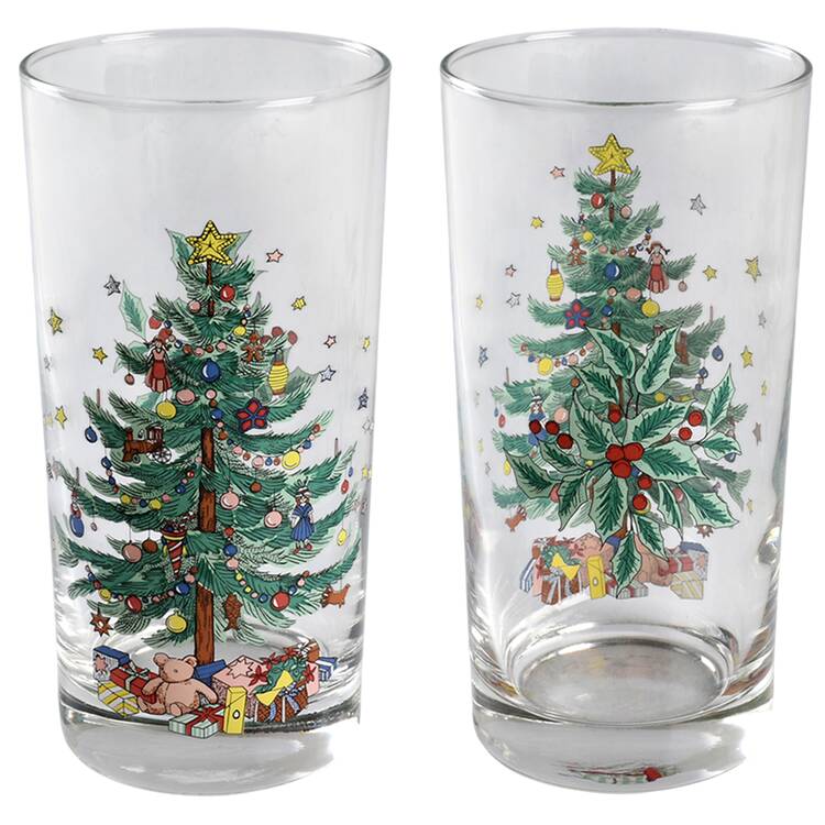 Happy Holidays Glassware Highball