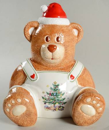Happy Holidays Figural Cookie Jar & Lid
