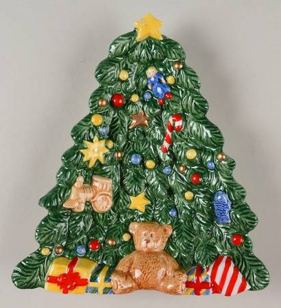 Happy Holidays Figural Tree Open Candy Dish