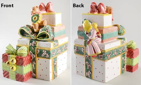 Happy Holidays Sculpted Cookie Jar & Lid by Nikko