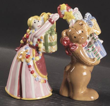 Happy Holidays Figural Salt and Pepper