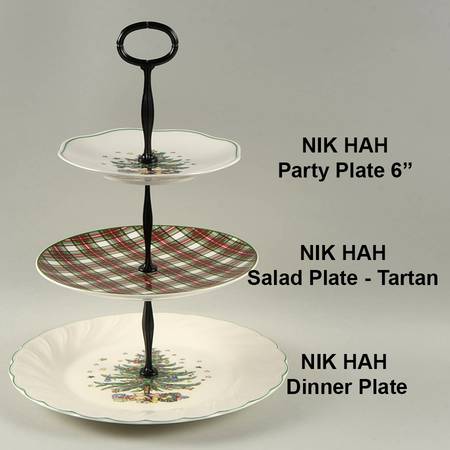 Happy Holidays Mixed/Match 3 Tier Serving Tray