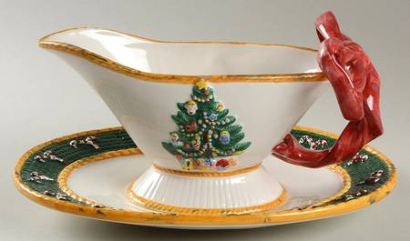 Happy Holidays Gravy Boat & Underplate