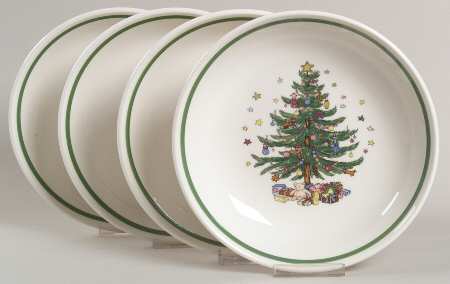 Happy Holidays 8" Individual Pasta Bowl - Set of 4