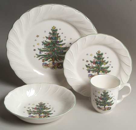 Happy Holidays 4-Piece Place Set=Dp,Sp,Apb7,Mug