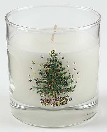 Happy Holidays Glassware Votive with Scented Candle
