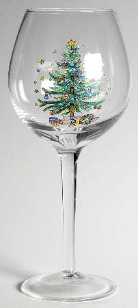 Happy Holidays Glassware Wine Balloon