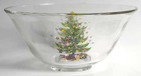 Happy Holidays 10" Glassware Salad Bowl by Nikko