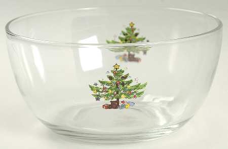 Happy Holidays Glassware Individual Salad Bowl