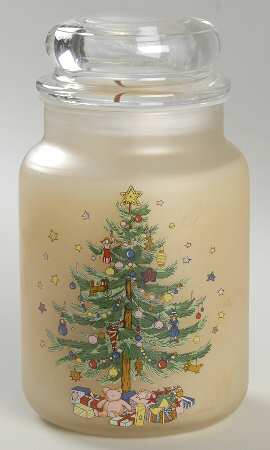 Happy Holidays Glassware Candle Jar & Lid