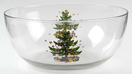 Happy Holidays Large Glassware Salad Bowl by Nikko