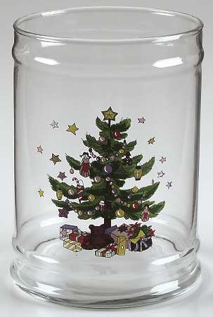 Happy Holidays Glassware Candy Jar No Lid