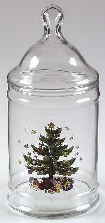 Happy Holidays Glassware Candy Jar & Lid by Nikko