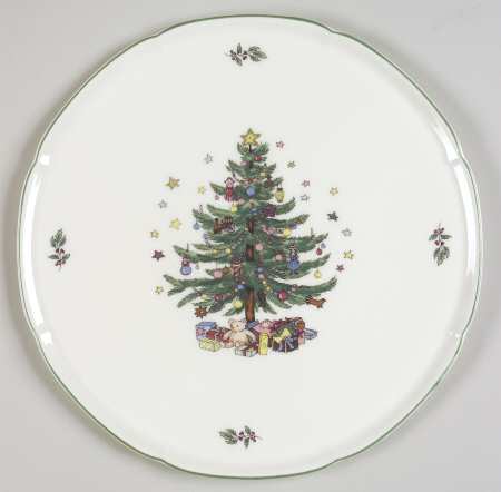 Happy Holidays Flat Cake Plate/Cheese Plate by Nikko