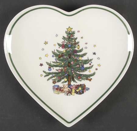Happy Holidays Large Heart Shaped Dish by Nikko