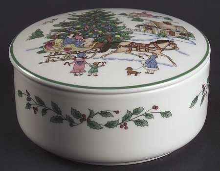 Happy Holidays 5" Round Box & Lid