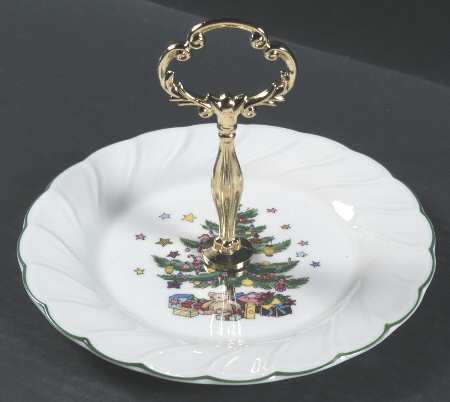 Happy Holidays Round Serving Plate with Handle (SP)