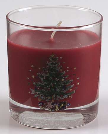 Happy Holidays Glassware Votive with Scented Candle