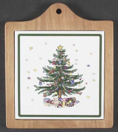 Happy Holidays Wood Frame Trivet by Nikko