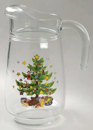 Happy Holidays 64 Oz Glassware Pitcher by Nikko