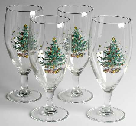 Happy Holidays 16 Oz Glassware Iced Tea - Set of 4