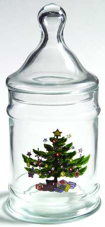 Happy Holidays 4" Glassware Candy Jar & Lid by Nikko