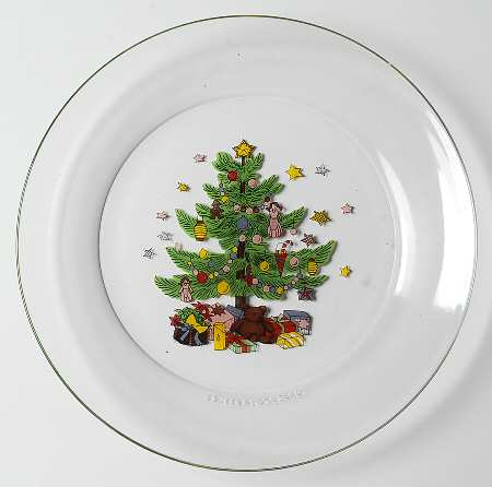 Happy Holidays Glassware Cheese Stand W/Dome Stand Only