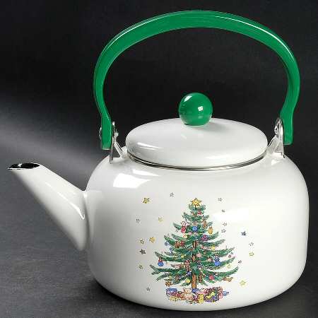 Happy Holidays Metal Kettle & Lid
