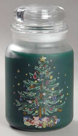Happy Holidays Glassware Candle Jar & Lid by Nikko