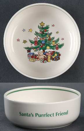 Happy Holidays Cat Bowl