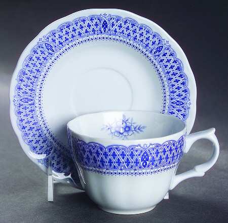 Heavenly Blue Flat Cup & Saucer Set