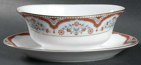 Kashmir Gravy Boat with Attached Underplate
