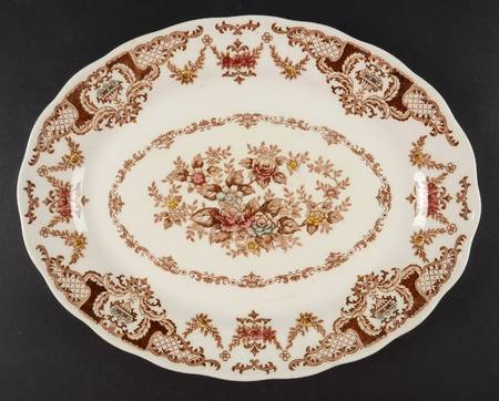 Windsor Brown Multicolor 12" Oval Serving Platter