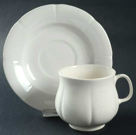 Lotus White Flat Cup & Saucer Set