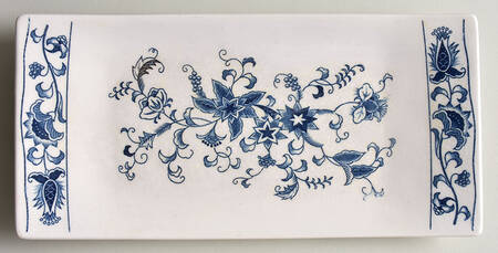 Ming Tree Blue (Double Phoenix Backstamp) Sushi Plate