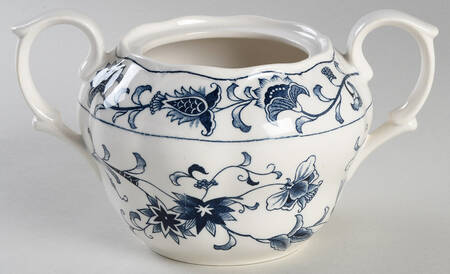 Ming Tree Blue (Double Phoenix Backstamp) Sugar Bowl No Lid