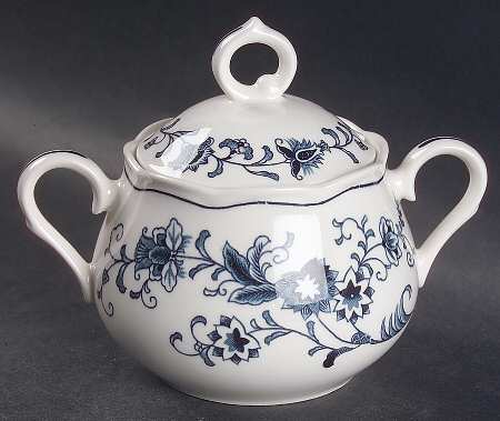 Ming Tree Blue (Double Phoenix Backstamp) Mini Sugar Bowl & Lid