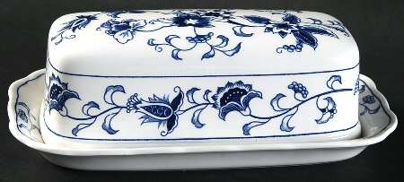 Ming Tree Blue (Double Phoenix Backstamp) 1/4 Lb Covered Butter