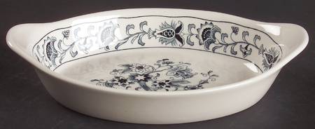 Ming Tree Blue (Double Phoenix Backstamp) 7" Augratin