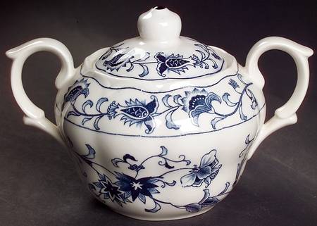 Ming Tree Blue (Double Phoenix Backstamp) Sugar Bowl & Lid