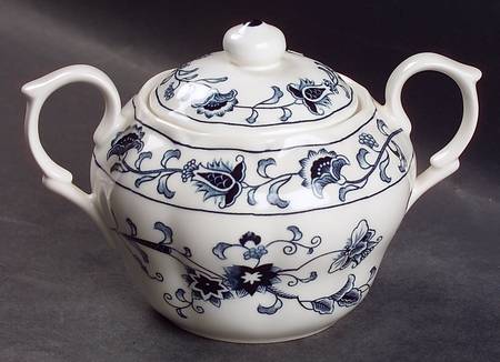 Ming Tree Blue (Double Phoenix Backstamp) Sugar Bowl & Lid